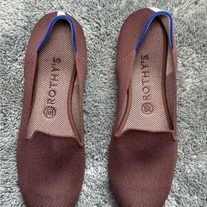 Rothy's Brown Flats with Blue Trim